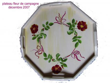 plateau exagonal fleuri