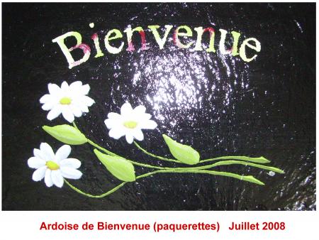 ardoise bienvenue paquerettes