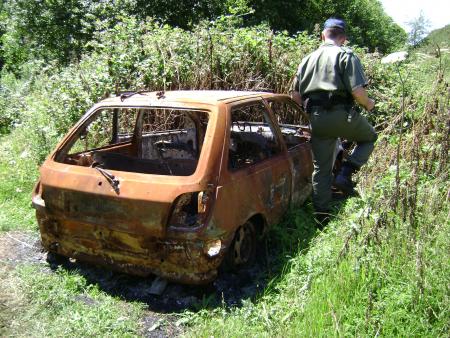 les voitures brulées